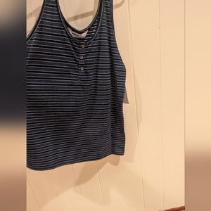 Sonoma Navy and White Striped Tank Top